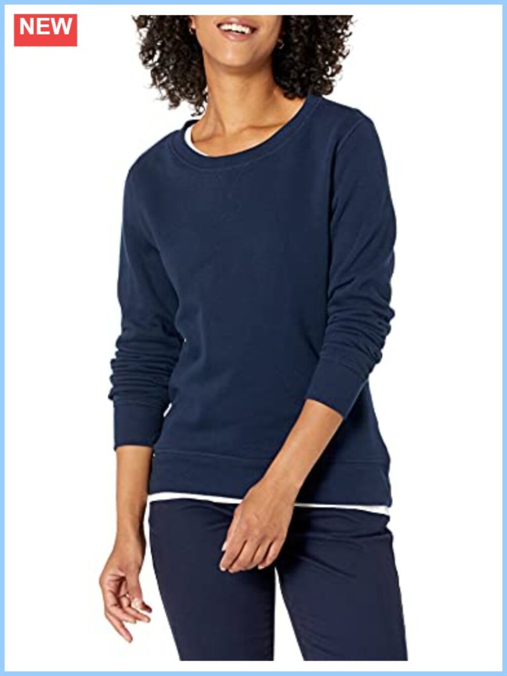 French Terry Fleece Crewneck Pullover Sweatshirt Long Sleeve